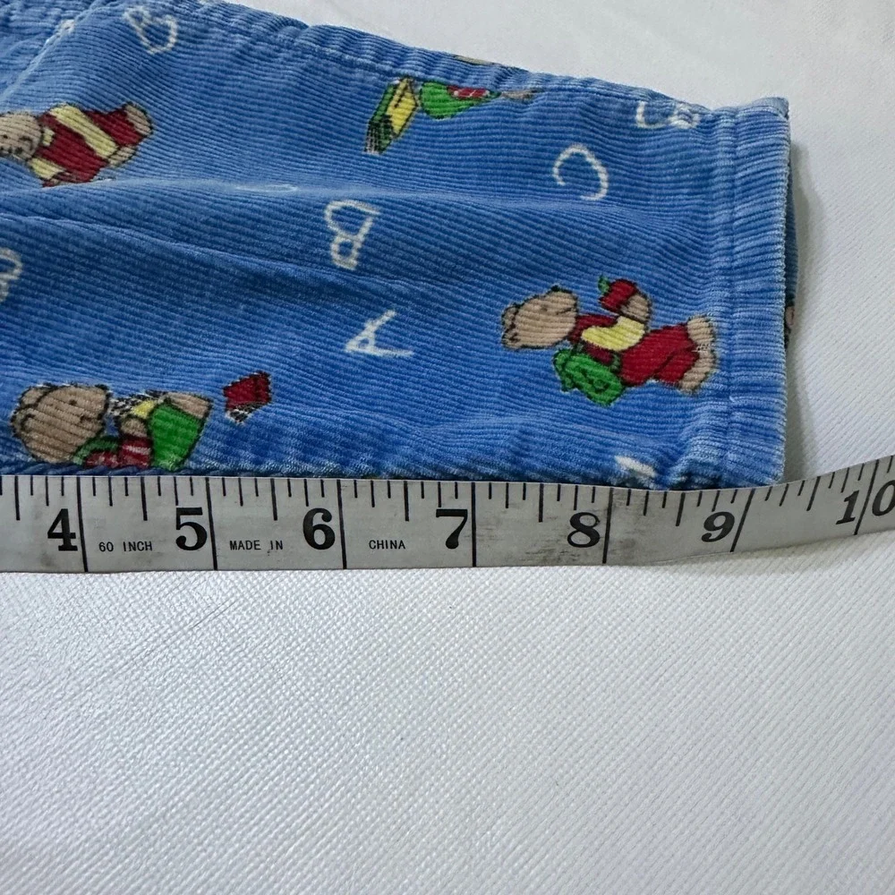 Vtg 90s Baby OshKosh B'gosh Bear ABC Corduroy Pants Bottoms 12M Blue USA Made
